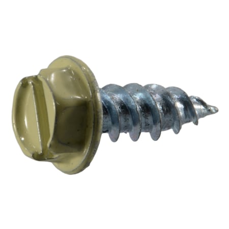 Midwest Fastener 1/2 in, Slotted Drive, Flange Hex Head Sheet Metal Screw, Zinc Plated Steel, 70 PK 931225